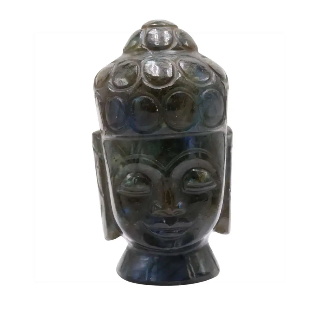 Labradorite Buddha Head – For Intuition, Protection & Inner Peace - Krystal Touch