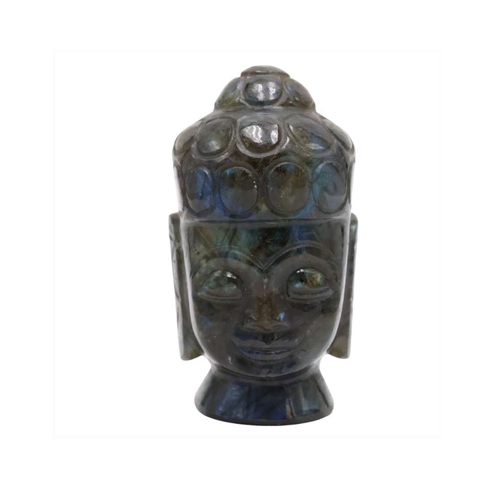 Labradorite Buddha Head – For Intuition, Protection & Inner Peace