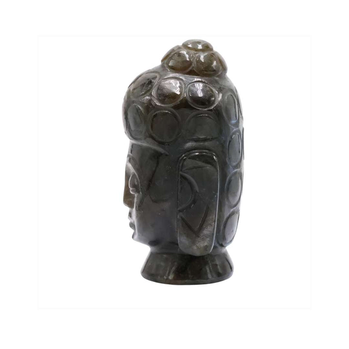 Labradorite Buddha Head – For Intuition, Protection & Inner Peace