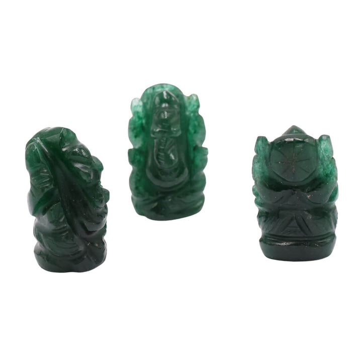 Poket - Tiny Ganapathy Idol in Green Aventurine – For Prosperity, Wisdom & New Beginnings