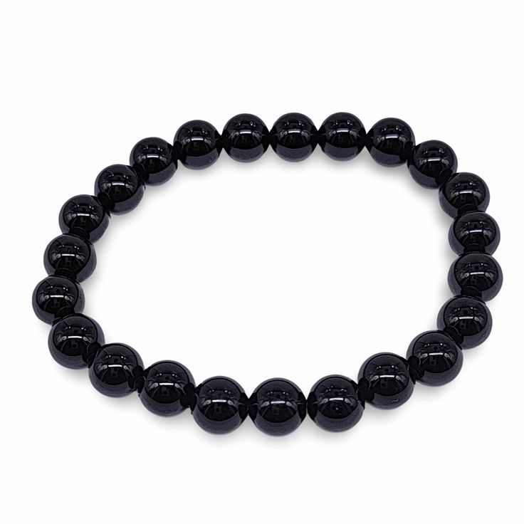 Black Onyx - 8 mm Stretchable Unisex Bracelet Krystal Touch