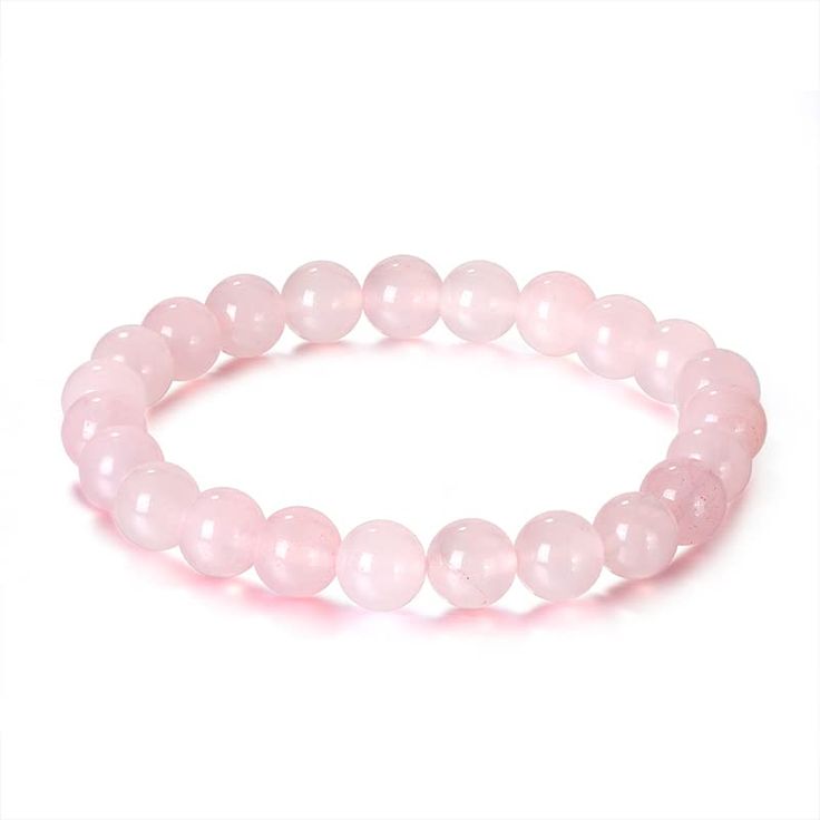 Rose Quartz - 8 mm Stretchable Unisex Bracelet