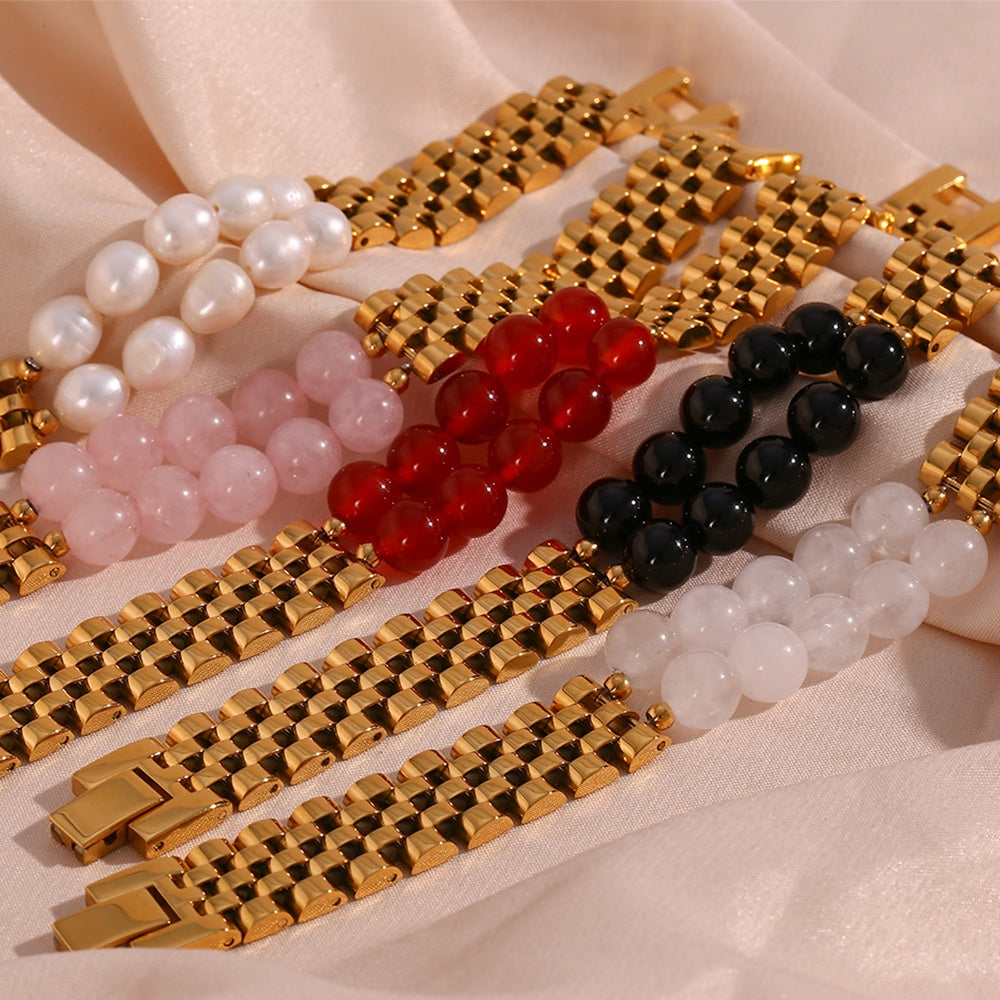 Crystal Watch Bracelet - 18k Gold Plated Krystal Touch