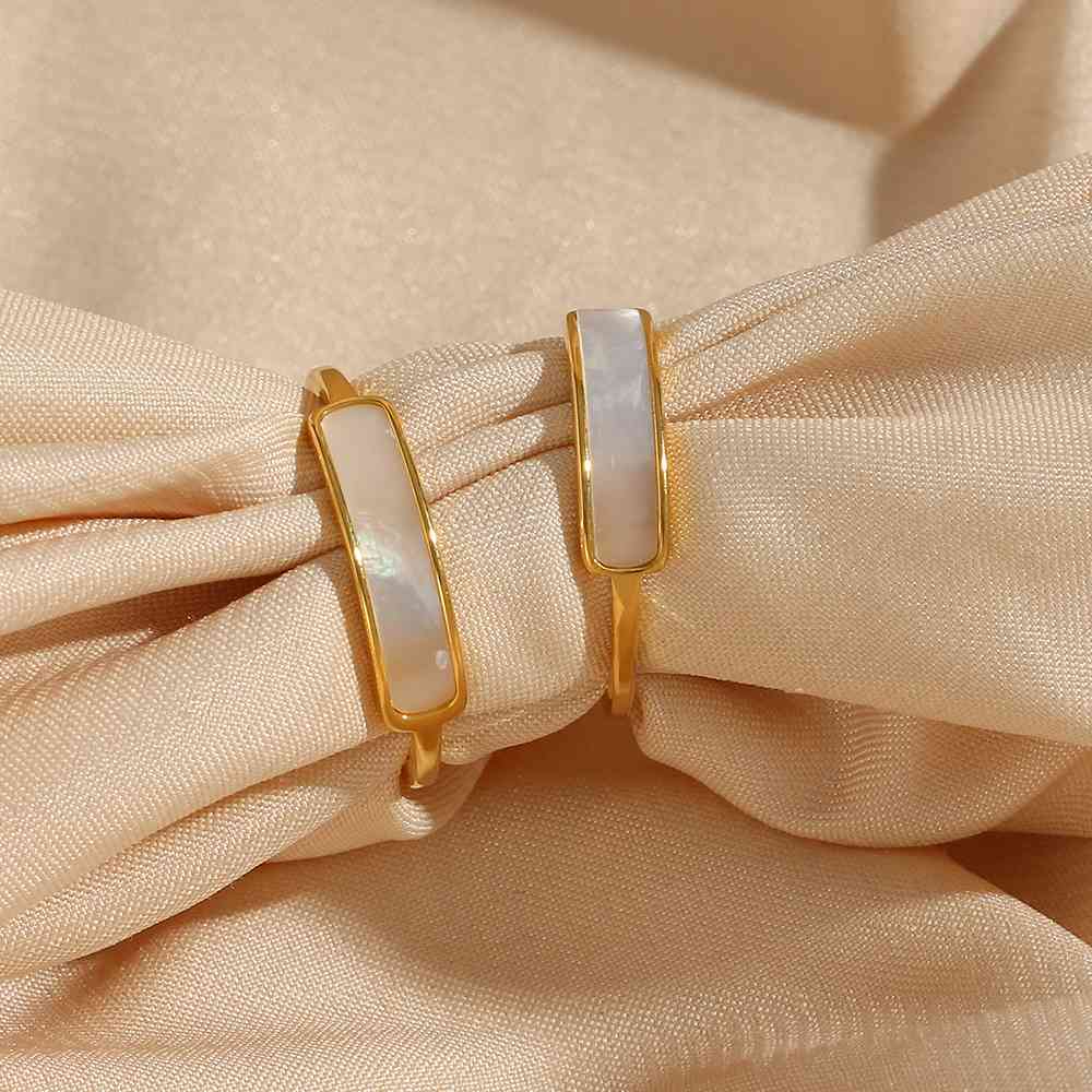 Thin Mother of Pearl Ring – 18KT Gold Plated - Krystal Touch