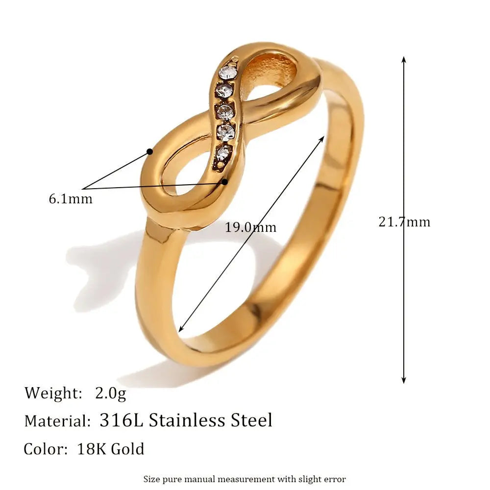 Infinity Eternal Ring – 18KT Gold Plated - Krystal Touch