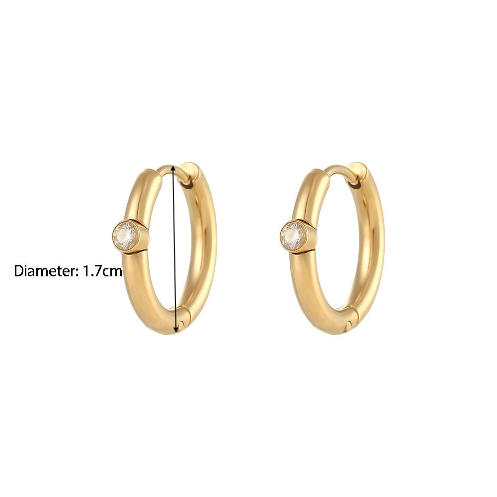 Mini Designer Hoop -18KT Gold Plated Krystal Touch
