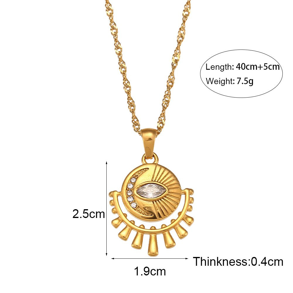 Eye Water Drop Necklace -18KT Gold Plated Krystal Touch