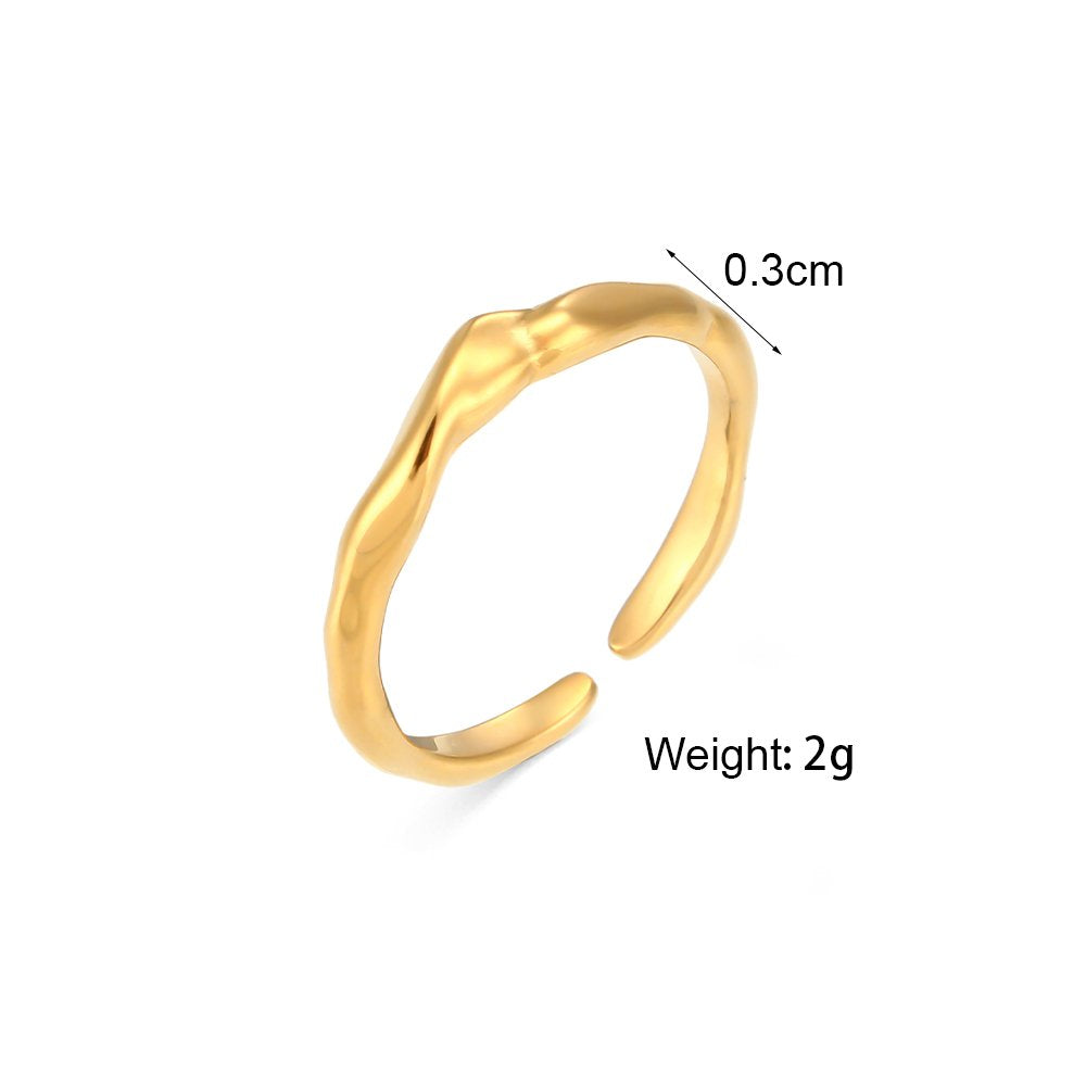 Sleek Stack Adjustable Ring – 18KT Gold Plated Krystal Touch