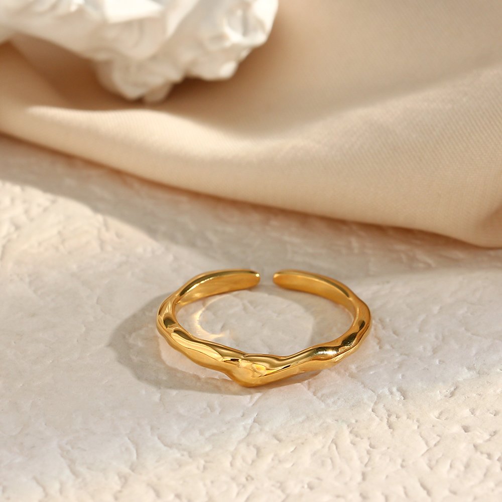 Sleek Stack Adjustable Ring – 18KT Gold Plated Krystal Touch