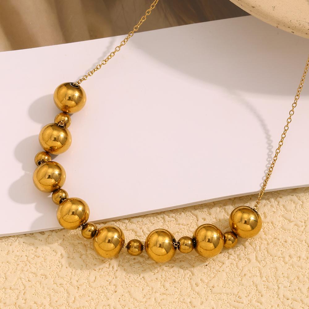 Golden Beaded Necklace – 18KT Gold Plated Krystal Touch