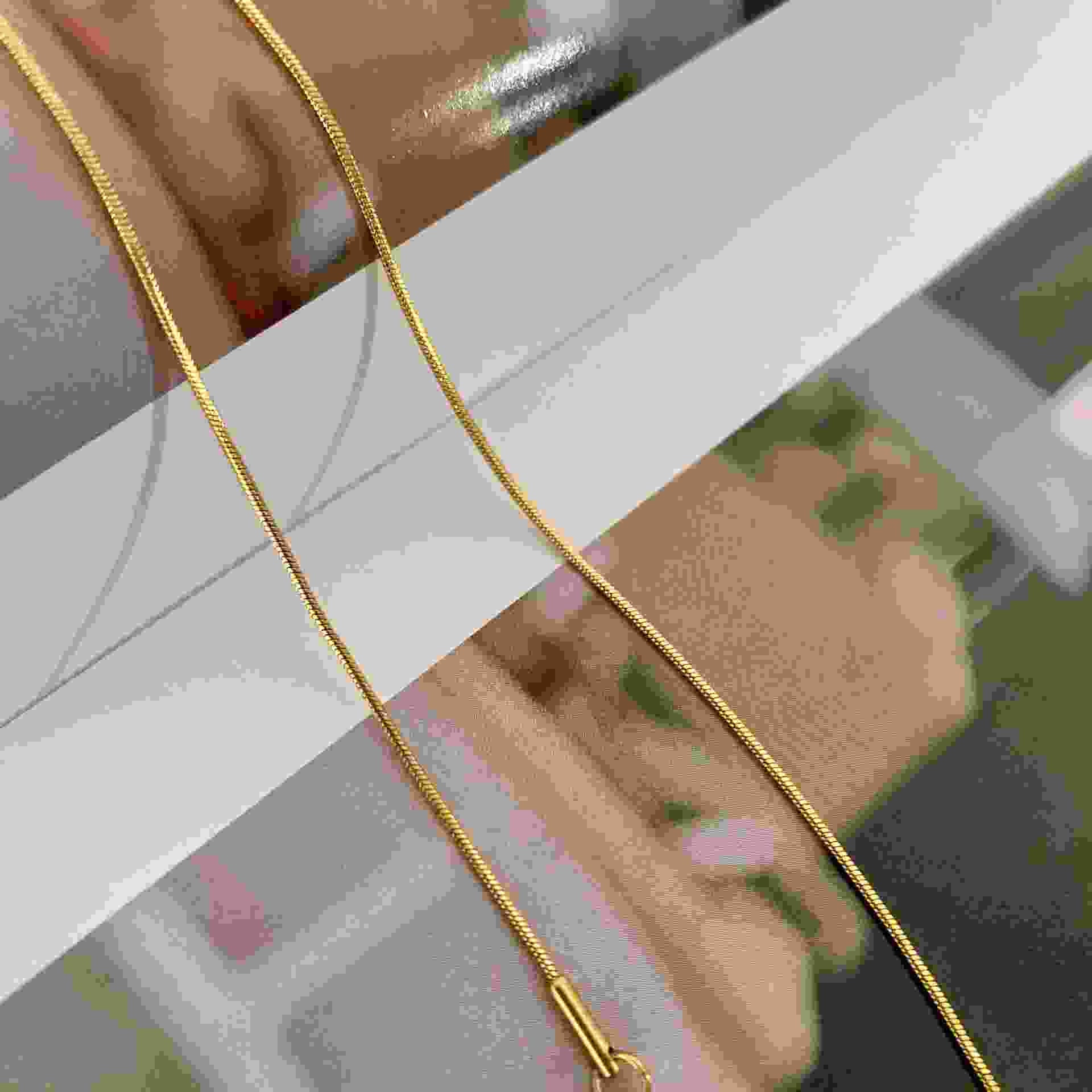 Thin Snake Chain Necklace – 18KT Gold Plated - Krystal Touch