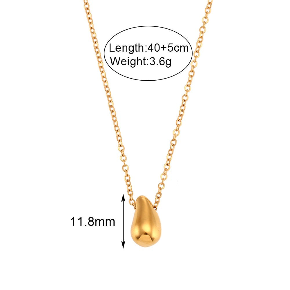 Glossy Water drop Necklace – 18KT Gold Plated Krystal Touch