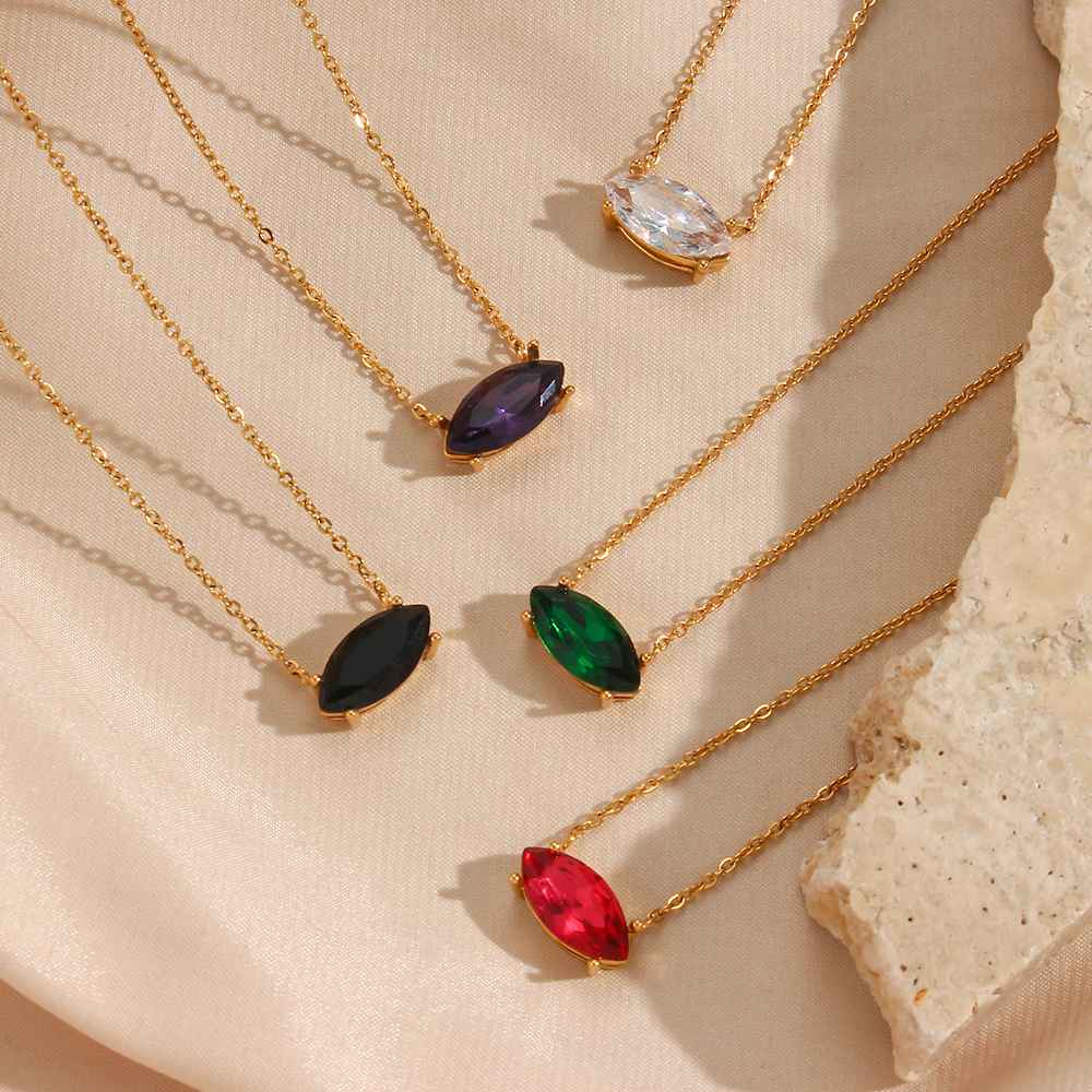 Marquis Gem Necklace - 18KT Gold Plated Krystal Touch