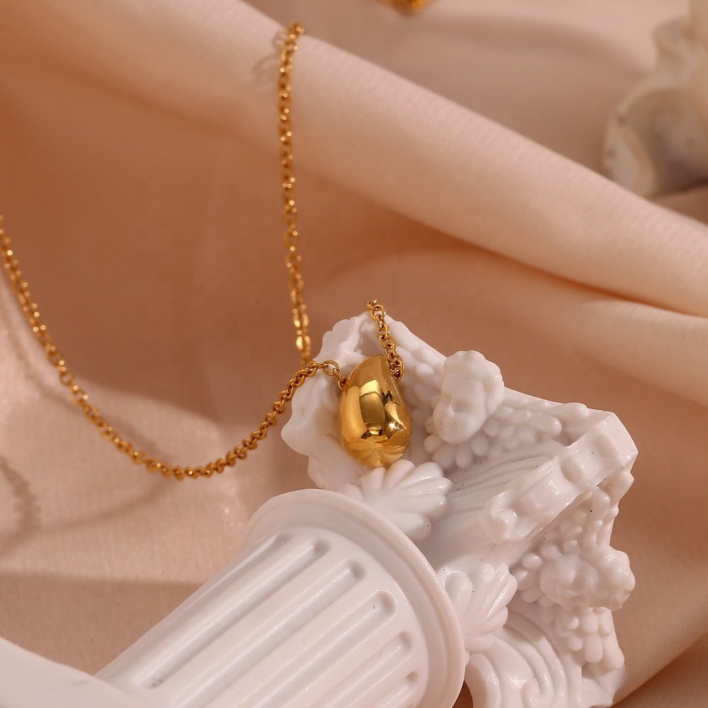 Glossy Water drop Necklace – 18KT Gold Plated Krystal Touch