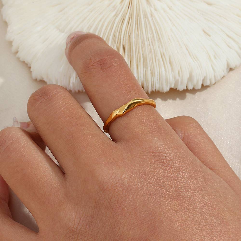 Sleek Stack Adjustable Ring – 18KT Gold Plated Krystal Touch