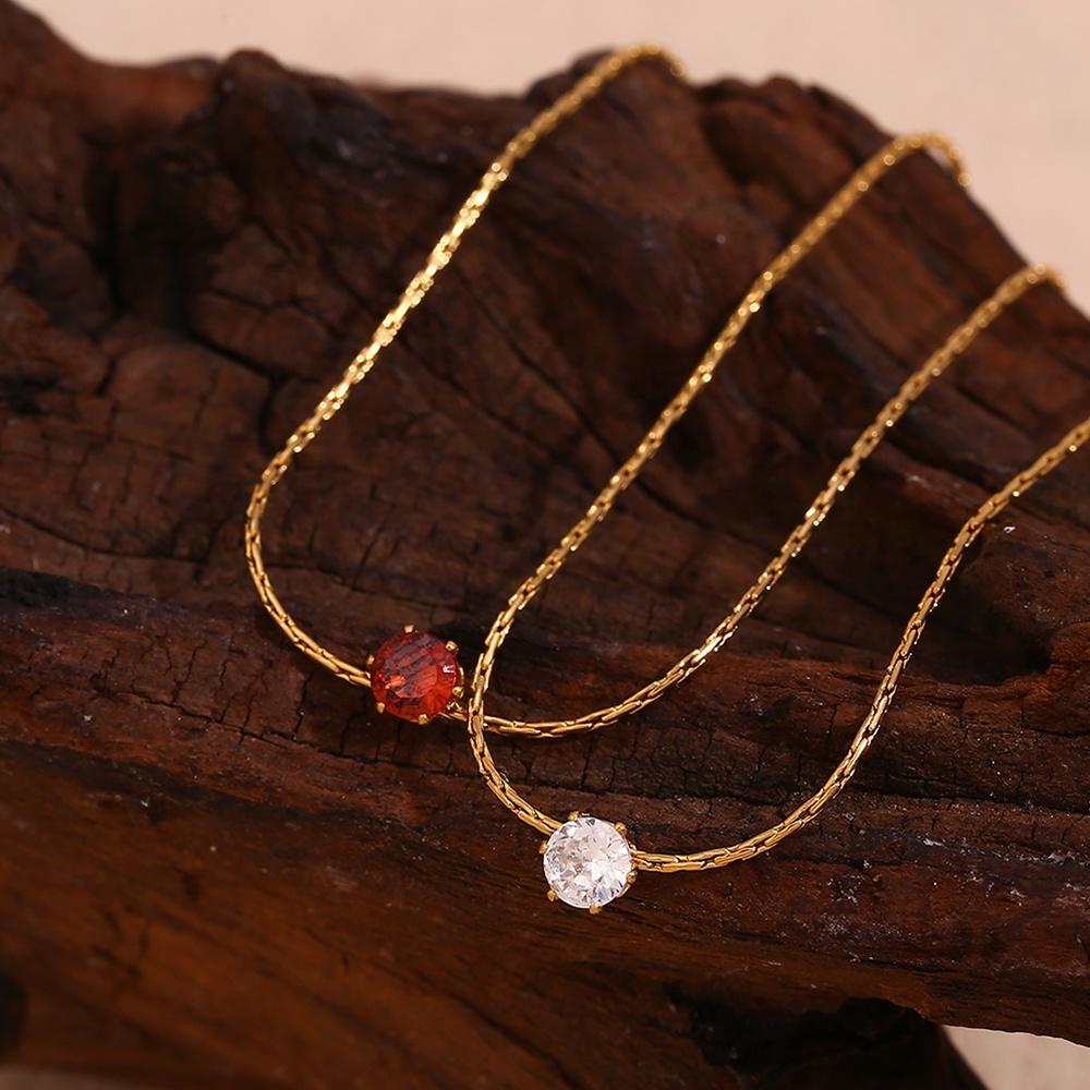 Wire Solitaire Necklace – 18KT Gold Plated Krystal Touch