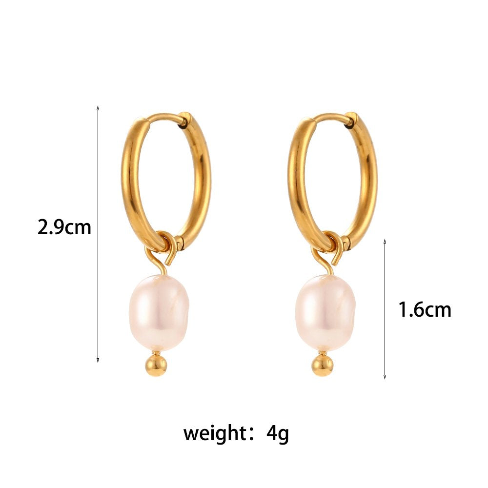 Elegant Pearl Drop – 18KT Gold Plated