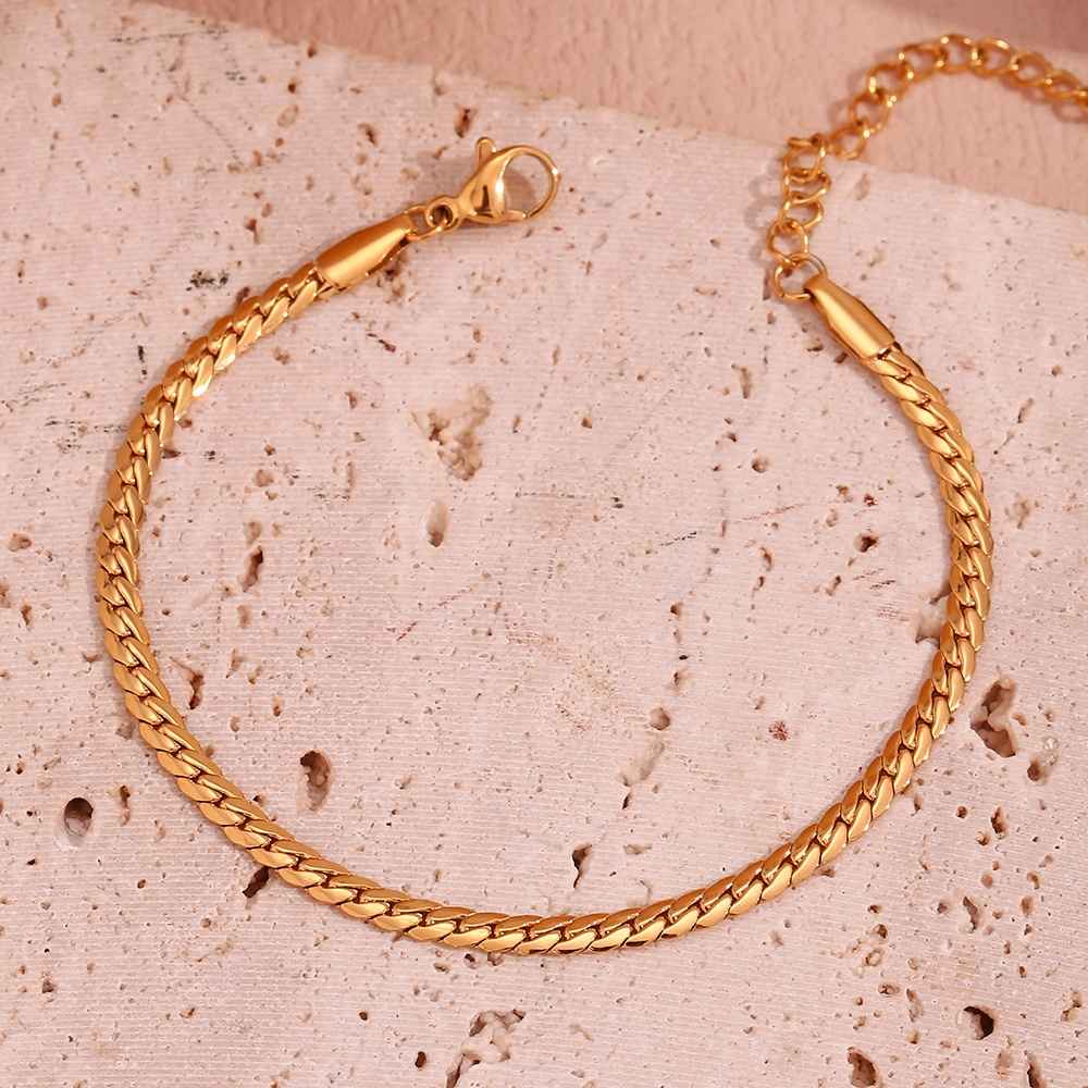NK Chain Bracelet – 18KT Gold Plated - Krystal Touch