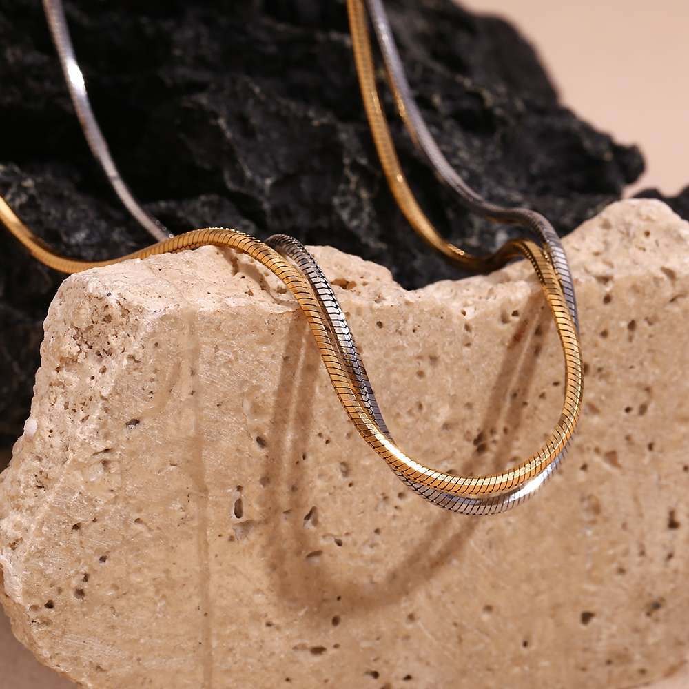 Unbreakable Snake Chain Necklace – 18KT Gold Plated Krystal Touch