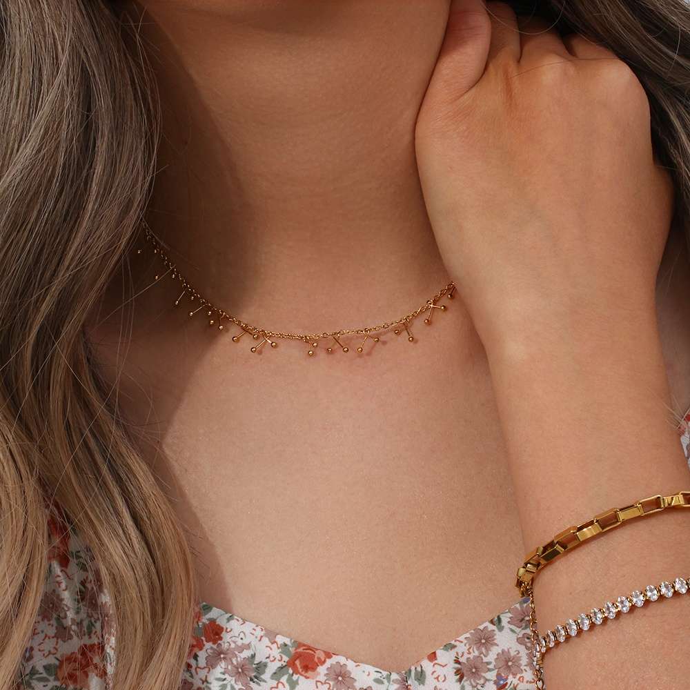 Bead Charm Necklace Krystal Touch