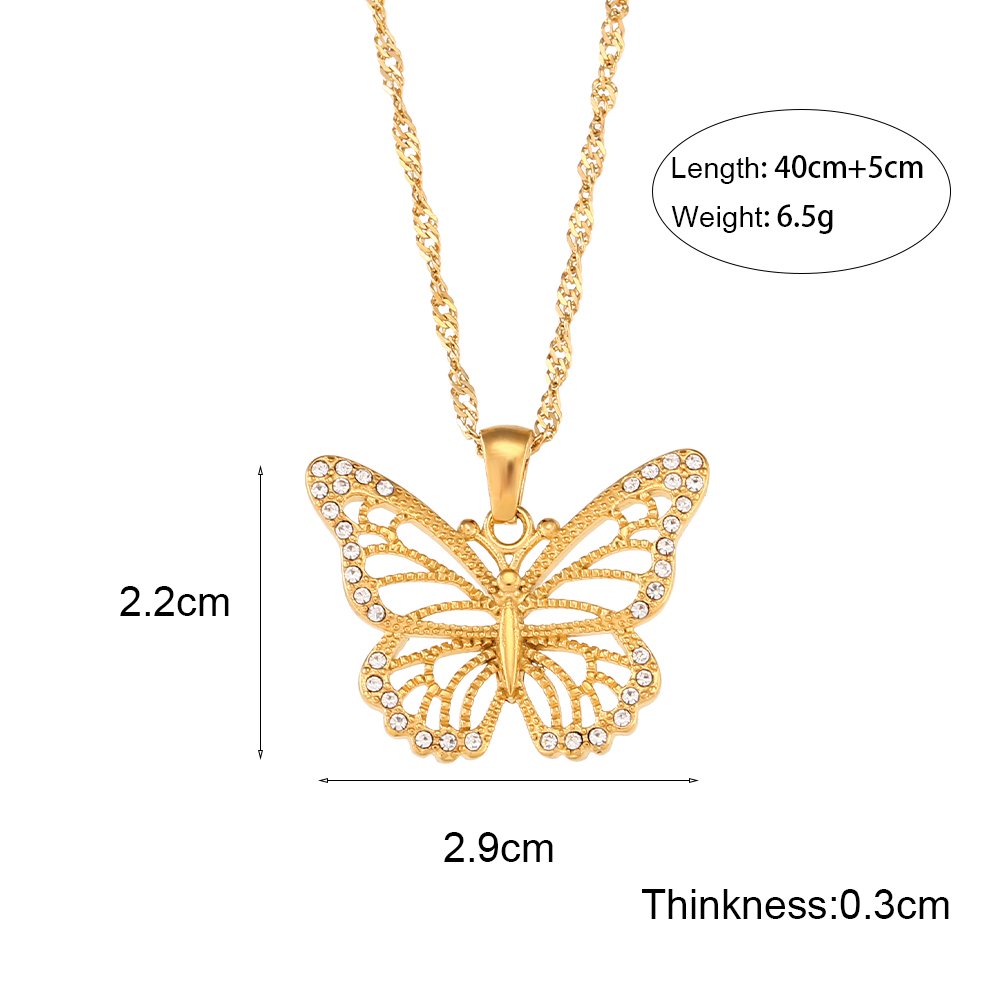 Elegant Zircon Butterfly - 18KT Gold Plated Krystal Touch