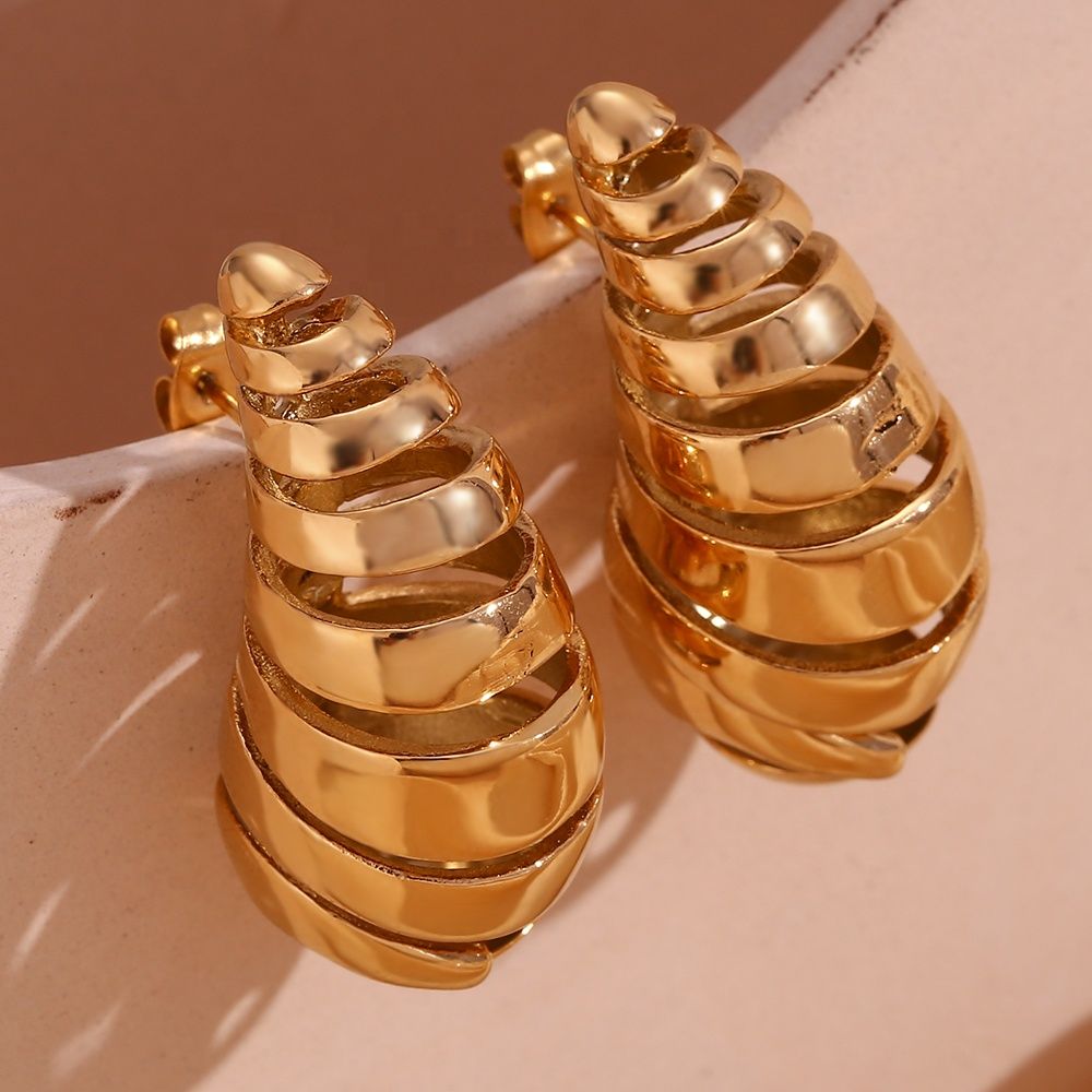 Minimalistic Water Drop Statement Earring - 18k Gold Plated