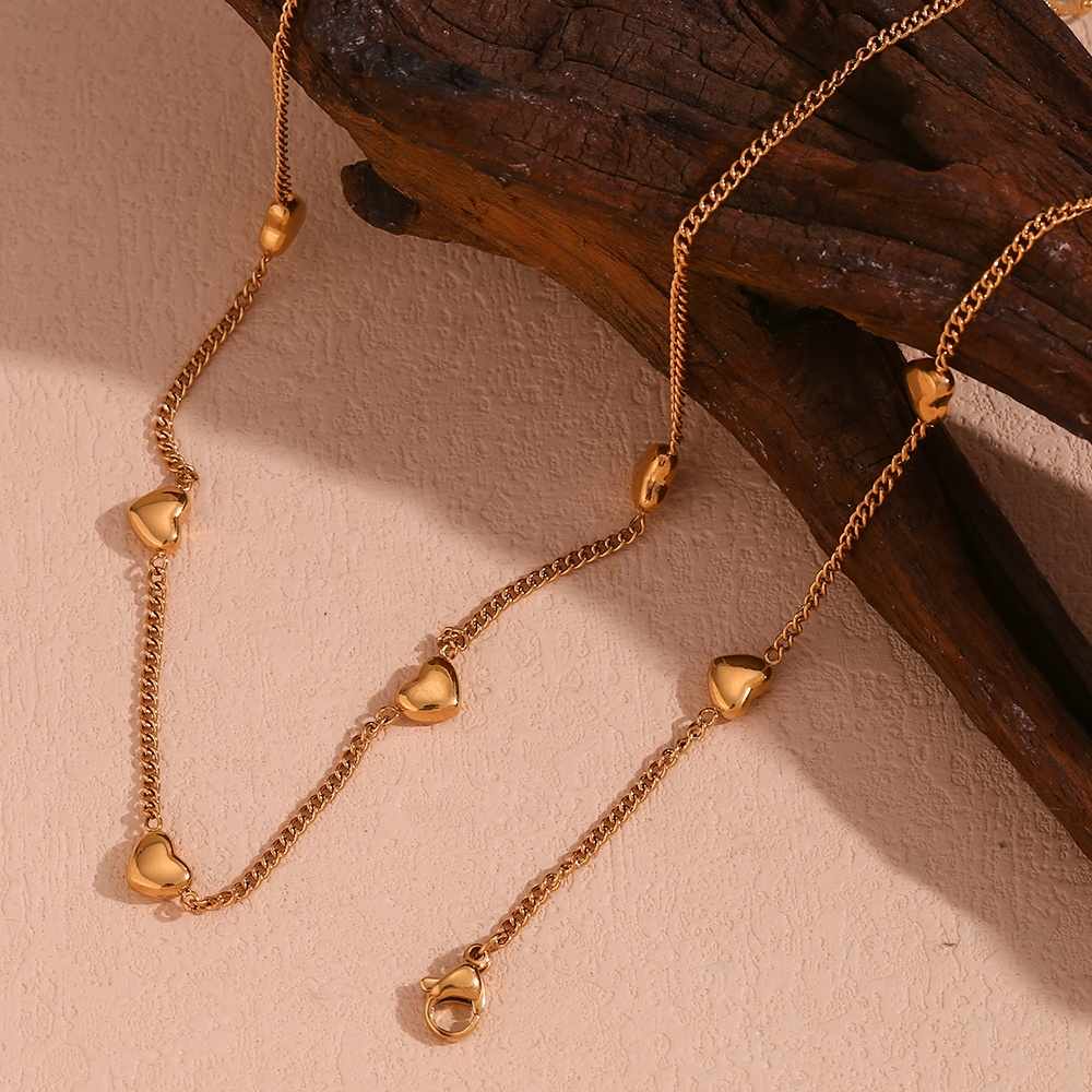 Dainty Heart Choker Necklace - 18KT Gold Plated Krystal Touch
