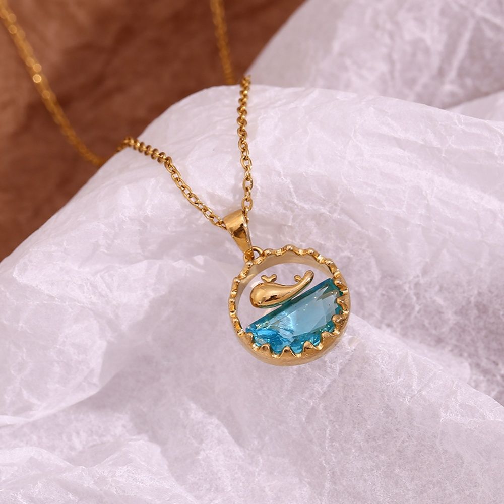Ocean Whale Necklace – 18KT Gold Plated Krystal Touch
