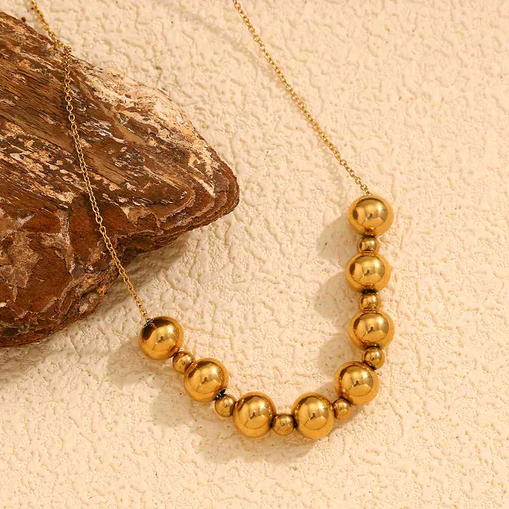 Golden Beaded Necklace – 18KT Gold Plated Krystal Touch