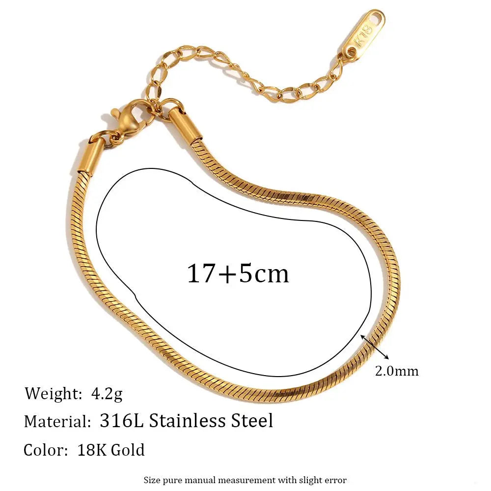 Unbreakable Snake Bracelet – 18KT Gold Plated - Krystal Touch