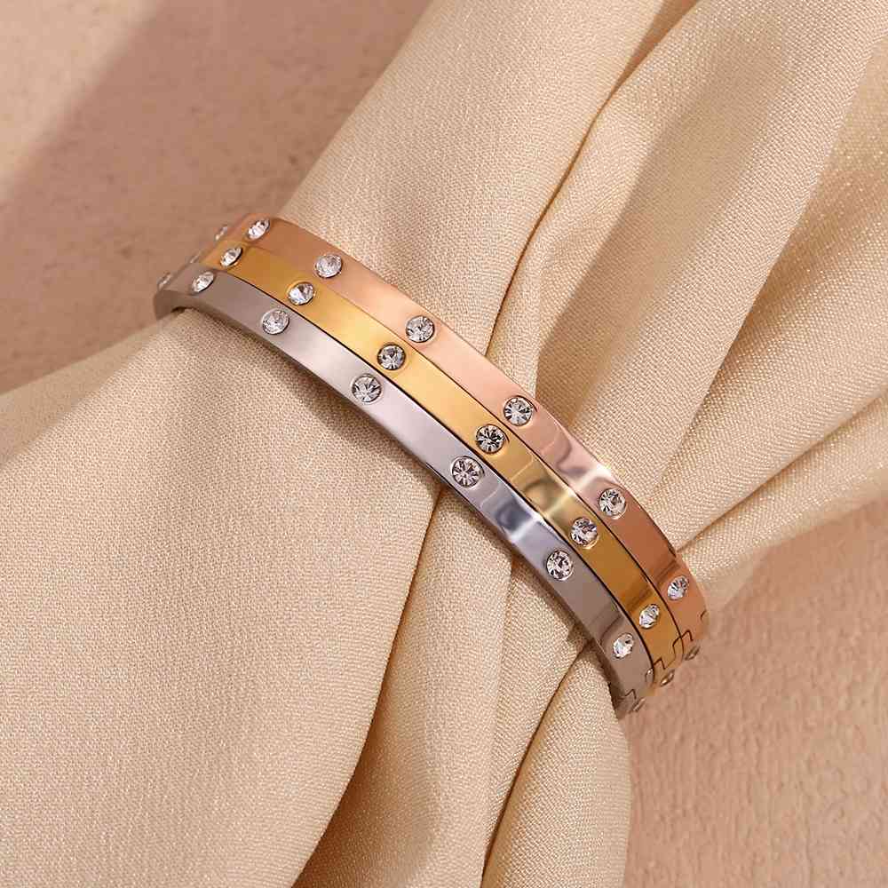 Zircon Bangle Bracelet – 18KT Gold Plated