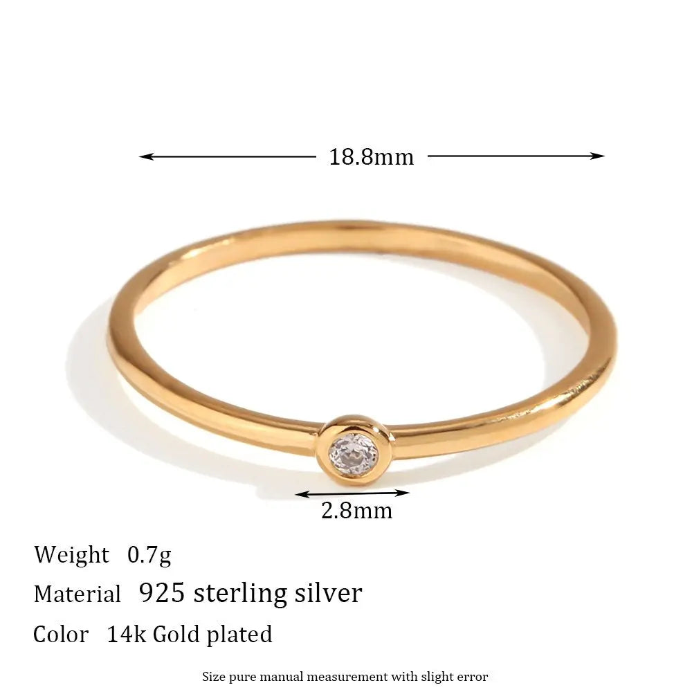 Dainty Silver Glow Ring – 925 Sterling Silver - Krystal Touch