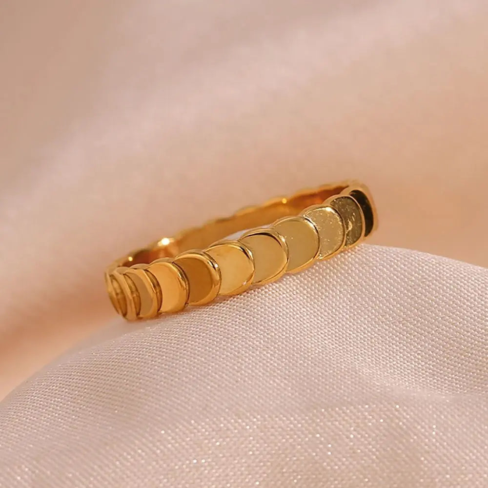 Golden Fish Scale Ring – 18KT Gold Plated - Krystal Touch