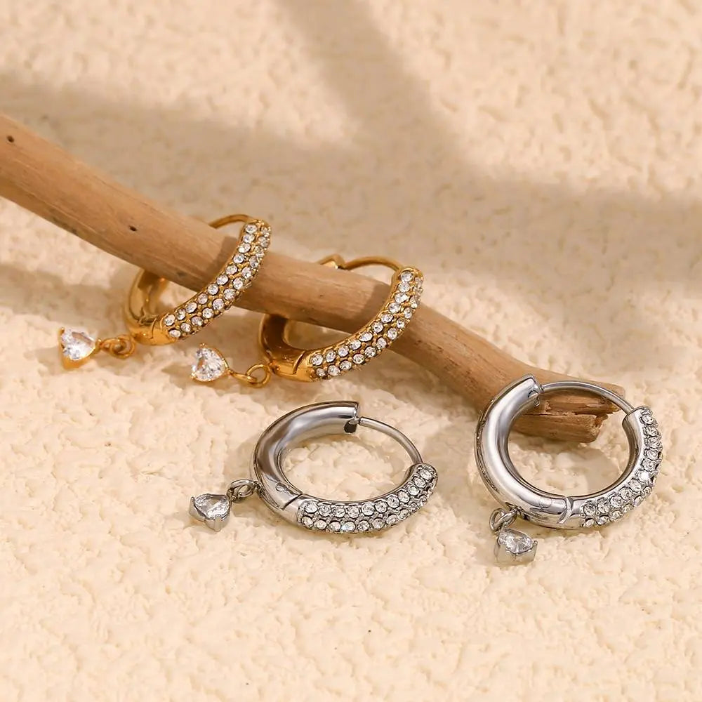 Golden Zircon Tiny Huggies – 18KT Gold Plated - Krystal Touch