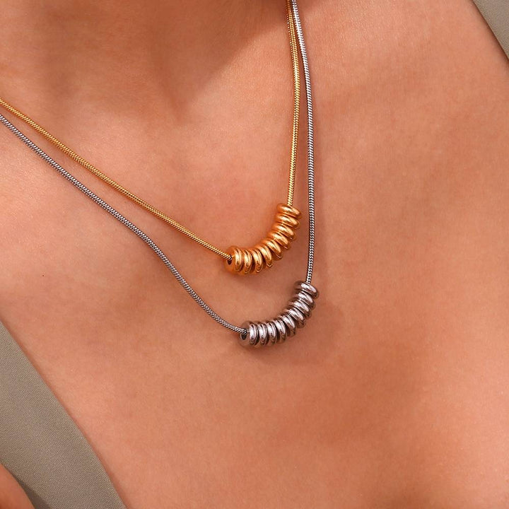Exquisite Donut Ring Necklace - 18KT Gold Plated Krystal Touch