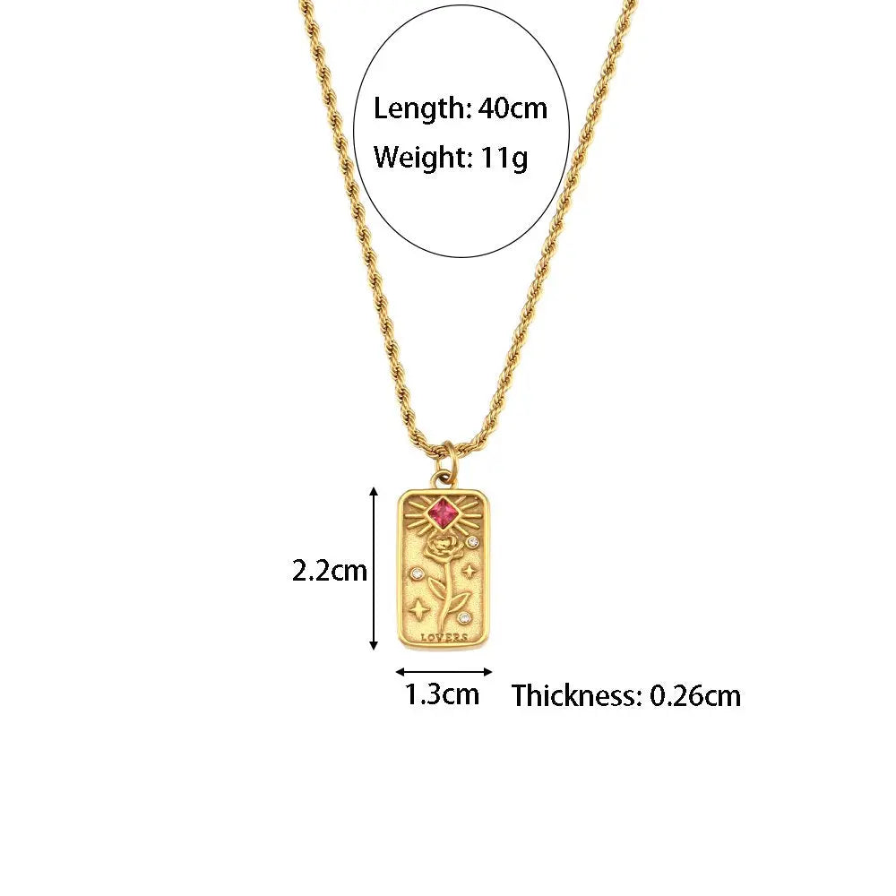 Celestial Soulmate Pendant – Sun, Star & Tarot Charm - Krystal Touch