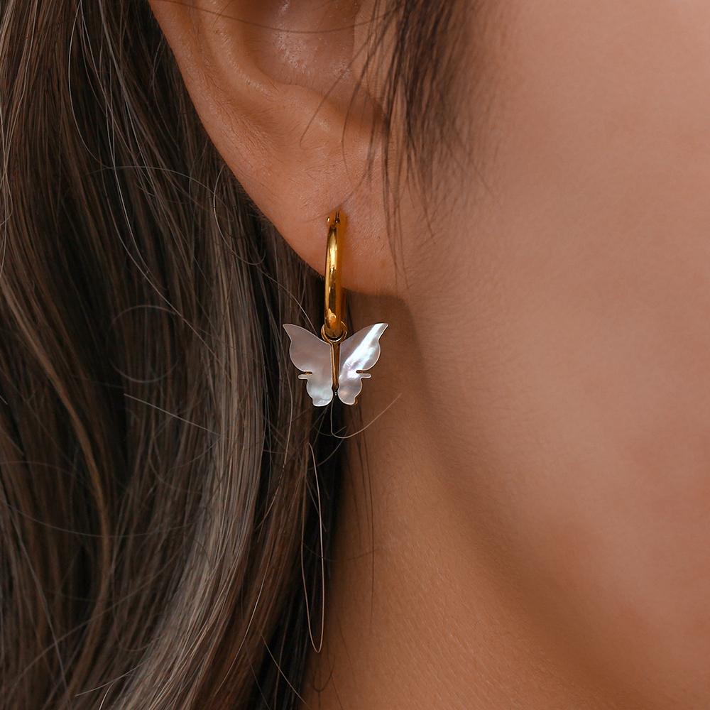 Cute Butterfly Earring - 18KT Gold Plated Krystal Touch