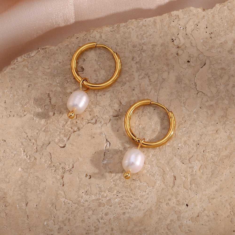Elegant Pearl Drop – 18KT Gold Plated
