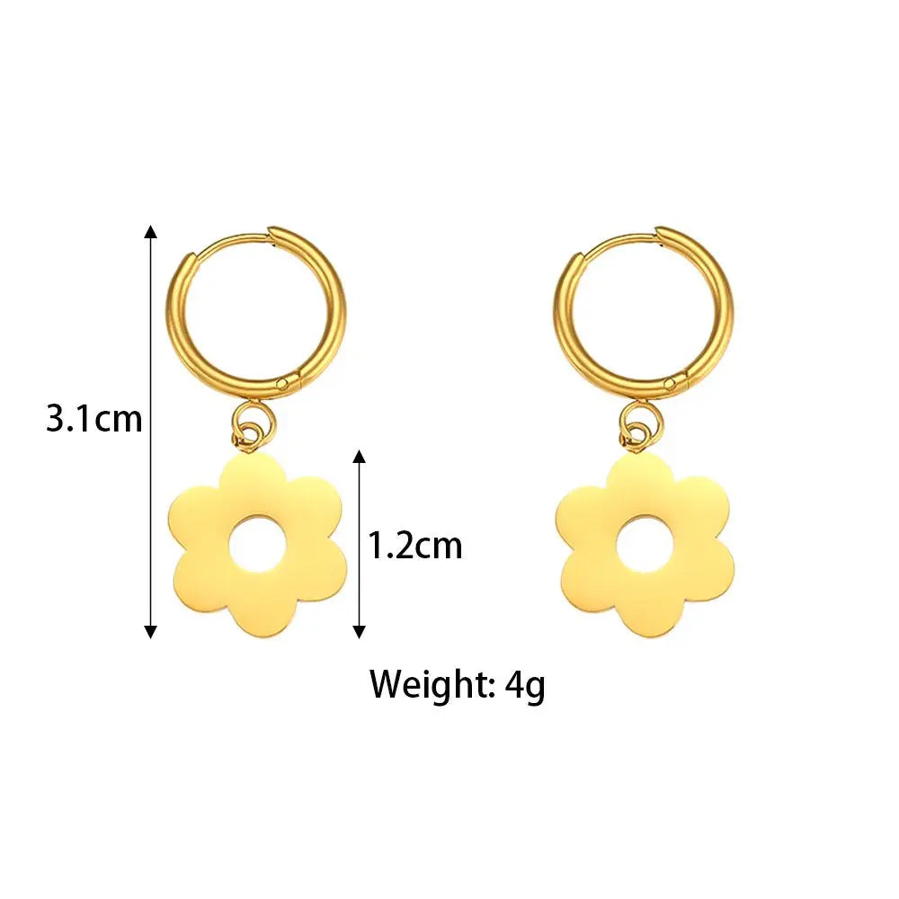 Dainty Hollow Flower Drop – 18KT Gold Plated - Krystal Touch