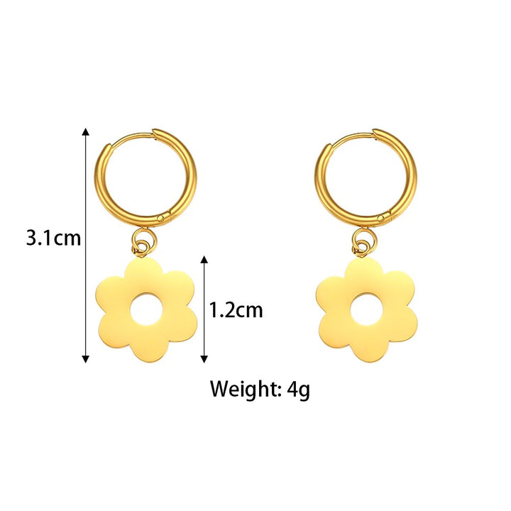 Dainty Hollow Flower Drop – 18KT Gold Plated