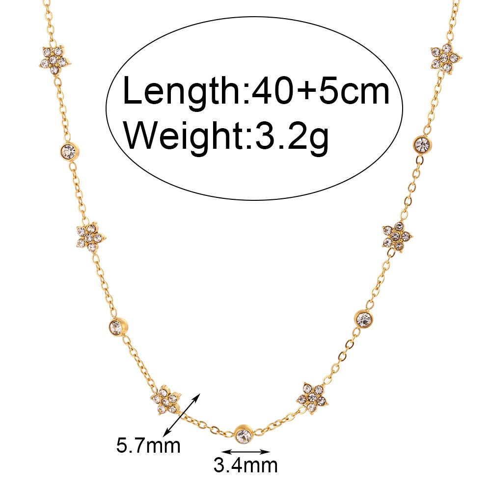 Elegant Floral Touch Necklace - 18KT Gold Plated Krystal Touch