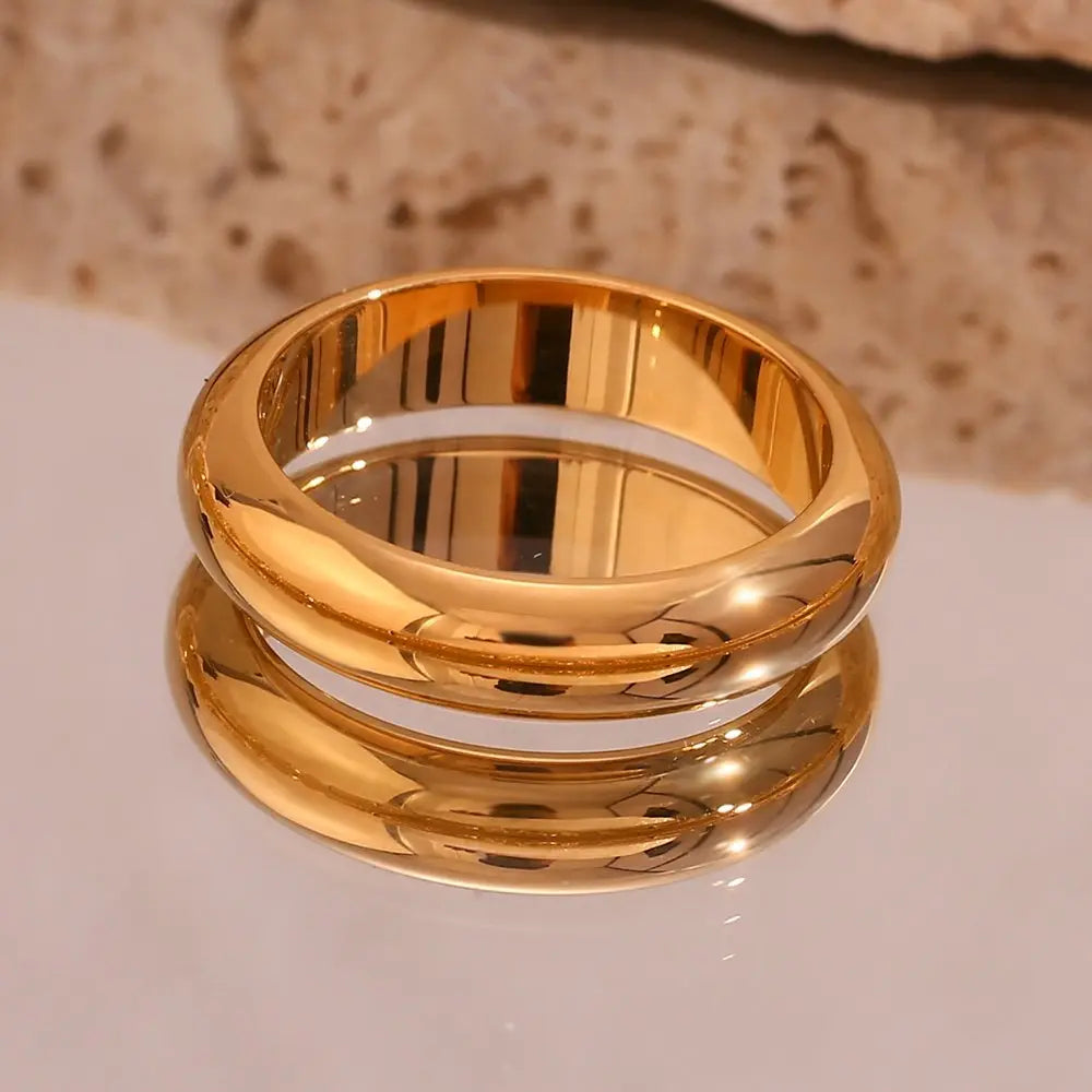 Classic Duo Ring – 18KT Gold Plated - Krystal Touch
