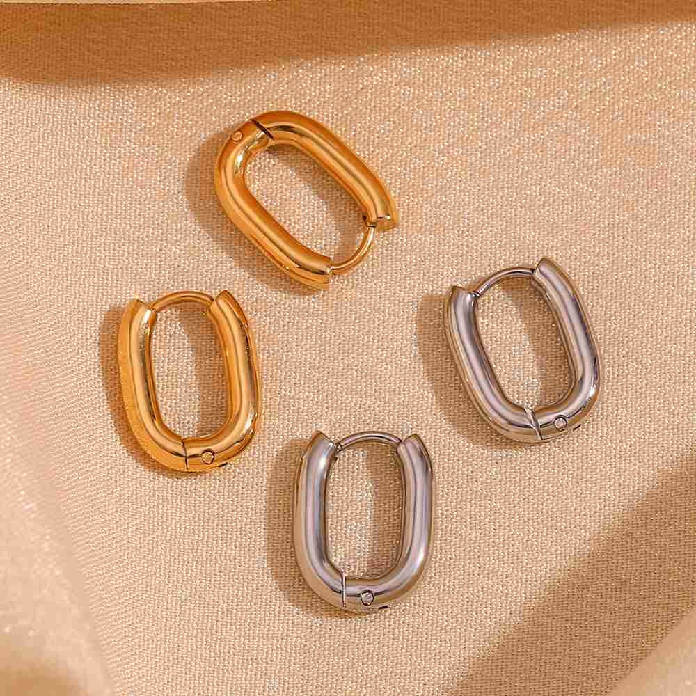 O-Shape Mini Hoop Earrings – 18KT Gold Plated Krystal Touch
