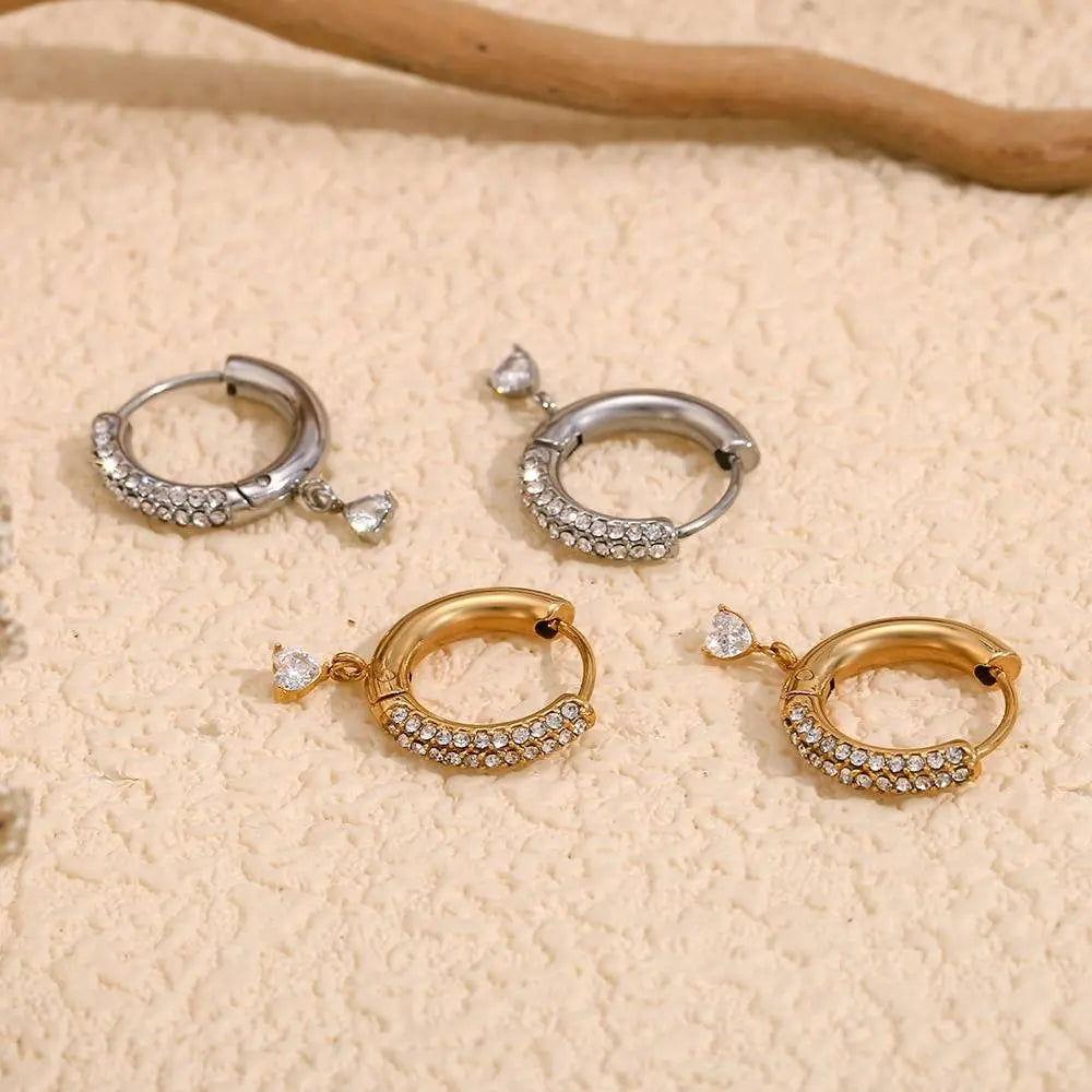 Golden Zircon Tiny Huggies – 18KT Gold Plated - Krystal Touch