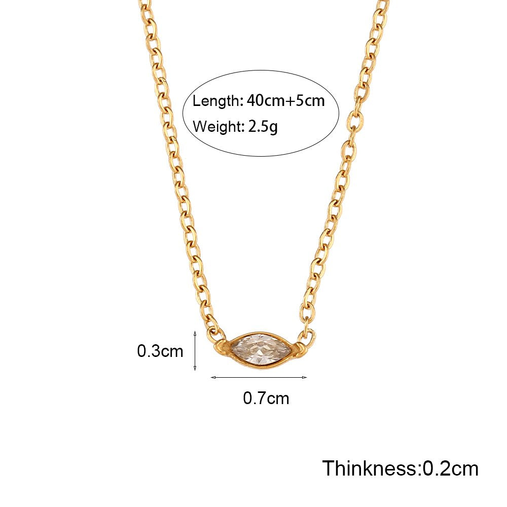 Dainty Zircon Necklace - 18KT Gold Plated Krystal Touch