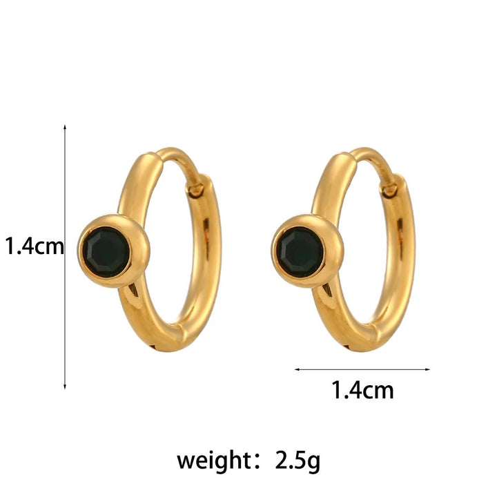 Bezel Setting Zircon Huggies – 18KT Gold Plated