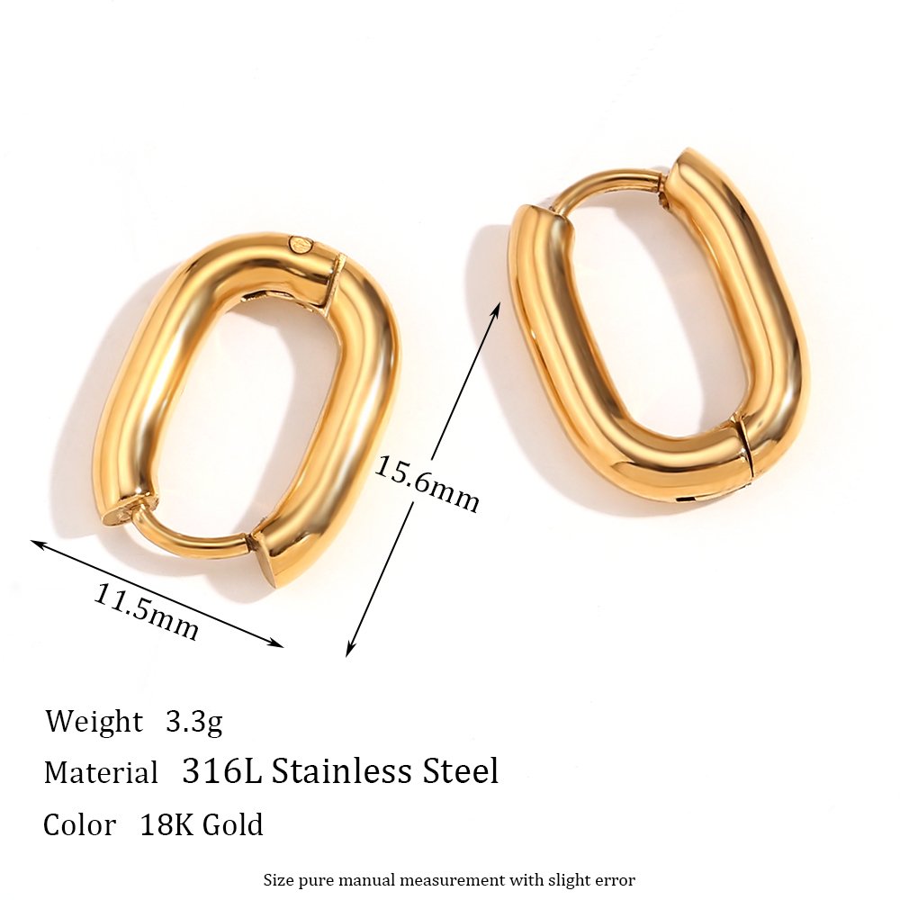O-Shape Mini Hoop Earrings – 18KT Gold Plated Krystal Touch