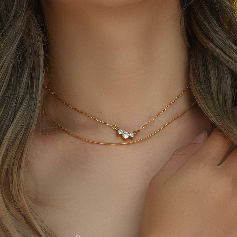 Exquisite Zircon Necklace - 18KT Gold Plated Krystal Touch