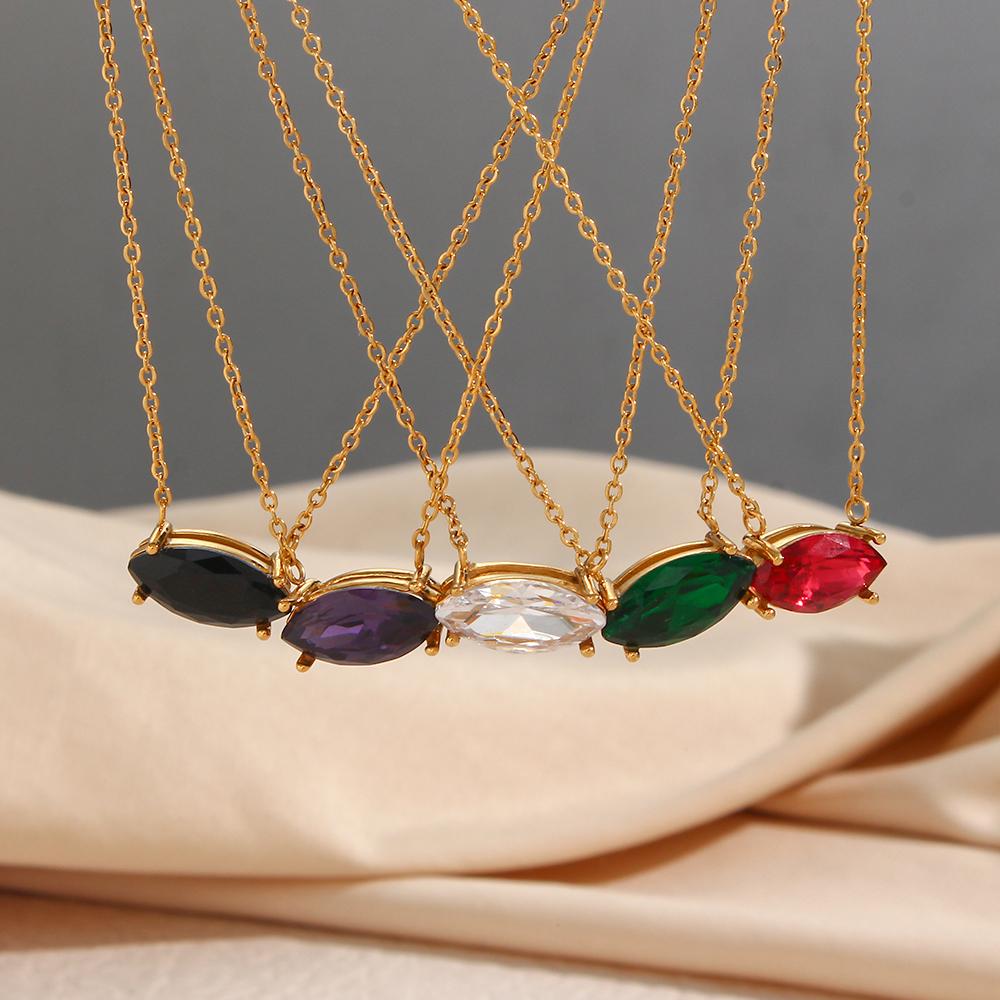 Marquis Gem Necklace - 18KT Gold Plated Krystal Touch