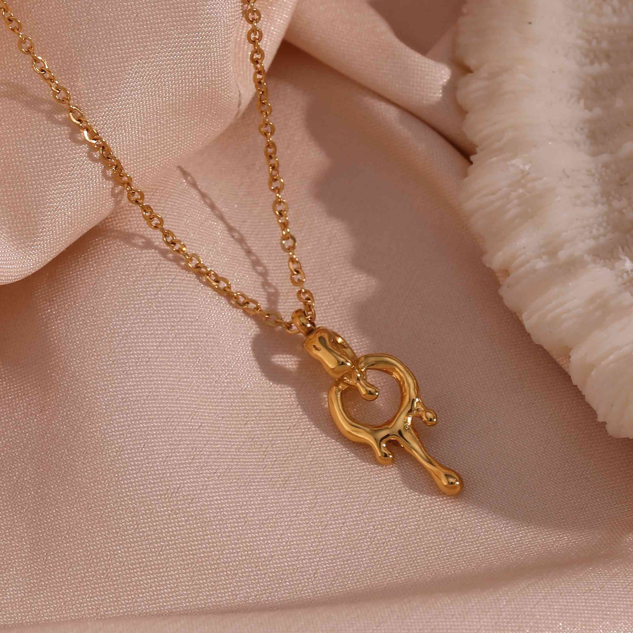 Minimal Melting Heart Necklace - 18KT Gold Plated Krystal Touch